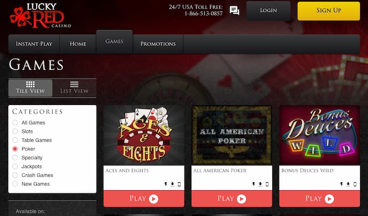 An image of Lucky Red, one of the best video poker apps.
